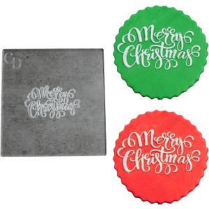2 x Merry Christmas Small Acrylic Embosser for Cakes and Cupcakes- 1 Pack