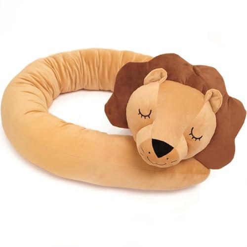 ninazy Lion Bed Snake 6 FT Long Pillow for Bed – Decorative Plush Cushion Long Body Pillow – Large Stuffed Animals – Body Pillows for Adults & Kids – Giant Stuffed Animal Cozy Room Decor