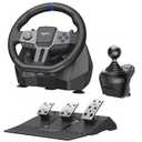 PXN V9 Gen 2 Racing Wheel with Hall Effect Pedals and Shifter, Gaming Steering Wheel for PC, Xbox Series X|S, Xbox One, PS4, Magnetic Sensor, 270/900 Quick Switch, App Tuning