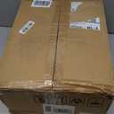 HIGOGOGO Round Stuffed Pouf Ottoman, Pu Leather Poufs with Foam Chunk Filling, Furry and Fluffy Pouf Foot Stool Storage Ottoman, 26 X 18 Floor Poufs Foot Rest for Living Room,Dark Brown