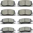 D1623 D1647 Front Rear Ceramic Brake Pads Set Fit For 2013-2016 Dodge Dart