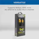 Muxlab Certified HDMI 2.0 Cable 6ft / 1.8m | 24K Gold Plated | Premium High Speed 18Gbps | 4K@60Hz 4:4:4 | 3D, Ethernet, ARC Support | for Monitors, Xbox, PS5, PS3/4, Roku, Fire TV, Samsung, LG