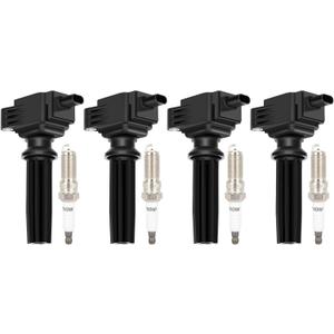 ECCPP UF670 4 ignition coils with 4 iridium Spark Plugs for ford for Lincoln 2013-2019 Escape 2015-2018 Focus 2013-2020 Fusion 2012-2019 Explorer Edge Taurus MKT MKC 2.0 2.3 L4 UF670 DG546 5C1873