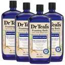 Dr Teal's Foaming Bath with Pure Epsom Salt, Sensitive Skin with Colloidal Oatmeal & Cucumber, 34 fl oz (Pack of 4)