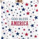 4th of July Blanket, Memorial Day Blanket, 4th of July Throw Blanket, Patriotic Blankets and Throws God Bless American Blankets for Couch Bed 30x40 inches