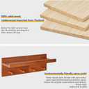 Wall Mounted Hook with Shelf,15.75in Entryway Wall Hanging Shelf, Solid Wood Coat Hooks, for Bathroom, Kitchen, Cherry Wood Color YD-WS0240C