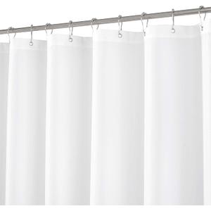 N&Y HOME 108 inch Extra Long Shower Curtain or Liner, Hotel Quality, Washable Fabric, White Bathroom Curtains with Grommets, 72x108