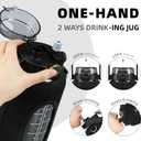 chunmo Half Gallon 64oz Glass Water Bottle with Straw and Storage Sleeve Motivational Water Bottle with Strap and Time to Drink 2L Leakproof Reusable Water Jug for Fitness Gym and Outdoors