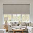 Extra Wide Blackout Roller Shades Free-Stop Cordless Blinds for Large Window Bedroom Living Room Dining, Linen Blackout Thermal Insulated Shades with Valance, Room Darkening Neutral Blinds for Home, 72"W x 72"H
