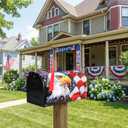 Tiamon American Flag Bald Eagle Mailbox Cover Magnetic 4th of July Post Box Decoration Standard Size 20 x 18 Inch Patriotic Decorative Mailbox Cover for 250th Anniversary Garden Yard Outdoor Decor
