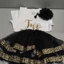 Luke and Lulu Two Wild 2nd Birthday Outfit for Girls – White Shirt with Black and Gold Skirt Dress – Cute Shirts for Toddlers Size 2T