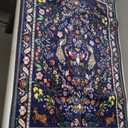 Rugcomf Entryway Rug 2x3 Rug Door Mat Indoor Entrance Washable Rug Small Non-Slip Low Pile Throw Rugs for Entryway, Kitchen, Front Door Indoor Entrance, Entry (Blue)