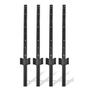 Toriexon Metal Fence Posts 3 FT Black, 16 Pack Heavy Duty U Posts