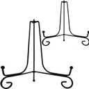 2 x 2PCS Premium Black Iron Plate Stands for Display 8 Inch, Decorative Solid Metal Plate Holders for Displaying, Mini Easel, Frame, Book, Card, Plaque, Bowl, Picture Stands for Display