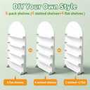 6 ft 4-Tier Champagne Wall Holder for Party, Champagne Flute Wall Holds 32 Glasses, PVC White Display Stand for Wine Glasses, Cake Dessert, Wedding Birthday Indoor Outdoor Party Decorations