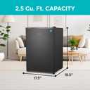 BLACK+DECKER 2.5 Cu. Ft. Compact Refrigerator, ENERGY STAR Certified, Single Door Mini Fridge with Chiller Compartment, Personal Fridge for Home or Dorm Room, R600a Refrigerant, BCRK25B, Black