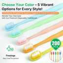 200-Pack Premium Bulk Disposable Toothbrushes, Individually Wrapped, Soft Bristles, Peanut Grip Handle for Travel, Guest Bathroom, Hotel & Emergency Kits, Family, Kids & Adults, Single Use