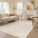 6x9 Area Rugs Living Room: Washable Large Vintage Beige Rug Neutral Non-Slip Soft Stain Resistant Indoor Carpet for Bedroom Nursery Dining Room Under Table Bed Home House Office Playroom