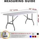 Nasitos 2 Pack Black Tablecloth 6 Foot-Open Back Fitted Tablecloth Rectangle Table, Washable Fabric Trade Show Table Cover for Craft Show, Display, Parties, Wedding, Events