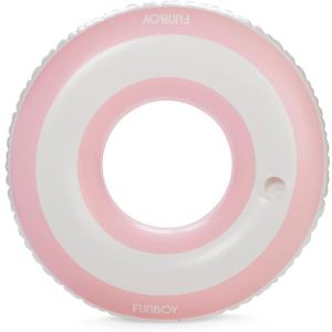 FUNBOY Giant Stripe Inflatable Tube Pool Float with Cup Holder 48" | Large Pool Float for Adults | Inner Tube Swimming Pool Toys Swim Rings | Pool Lounger Float for Pool Party & Summer (50", Pink) FUNBOY Giant Stripe Inflatable Tube Pool Float with Cup Holder 48" | Large Pool Float for Adults | Inner Tube Swimming Pool Toys Swim Rings | Pool Lounger Float for Pool Party & Summer (50", Pink)
