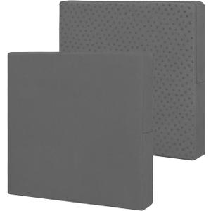 Easy-Going Waterproof Patio Cushion Covers ONLY Cover 22x20x4 inch 2 Pack Replacement Non-Slip Outdoor Seat Cushion Slipcover with Zipper. Dark Gray