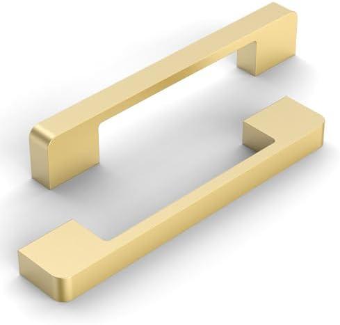 KNOKLOCK 8 Pack 5 Inch(128mm) Kitchen Cabinet Handles Brushed Gold Cabinet Pulls Kitchen Cabinet Hardware Drawer Pulls for Cupboard Wardrobe KNOKLOCK 8 Pack 5 Inch(128mm) Kitchen Cabinet Handles Brushed Gold Cabinet Pulls Kitchen Cabinet Hardware Drawer Pulls for Cupboard Wardrobe