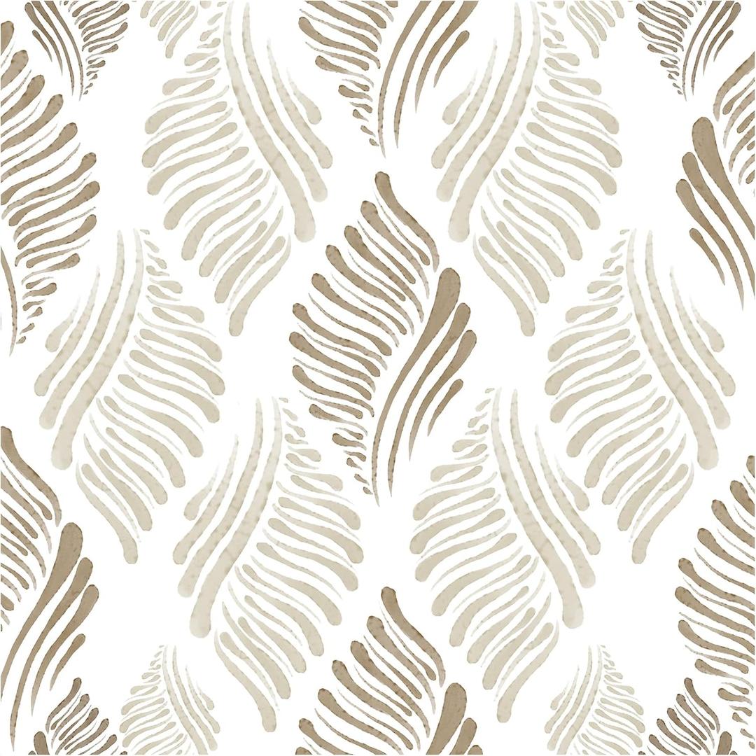 Brown and Beige Wall Paper Peel and Stick Wallpaper Modern 17.3"393" Brown White Self Adhesive Removable Wallpaper for Bedroom Geometric Wallpapers Boho Contact Paper for Cabinets Waterproof