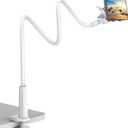 Gooseneck Cell Phone Holder, Universal 360 Flexible Phone Stand Lazy Bracket Mount Long Arms Clamp for Phone 13 Pro Xs Max XR X 8 7 6 6s Plus and Other 3.5~6.7'' Device (White)