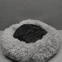 Hoewina Dog & Cat Bed for Indoor Cats, 20in Calming Donut Bed for Puppy and Kitten, Washable Round Fluffy Pet Bed for Small Medium Dogs and Cats (Light Grey)