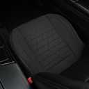 West Llama Linen Front Car Seat Cover Protector Anti-Slip Bottom Seat Cover Fits 95% of Vehicles,Wrapping Around The Bottom,Triangular Pattern(Black-1Pcs)
