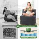 4-in-1 Folding Sofa Bed Foldable Boneless Pocket Coils & Foam Fill Medium Support, Portable No Assembly for Living Room/Bedroom, Single