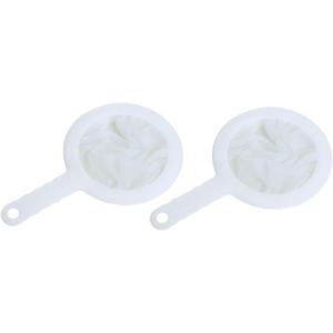 Cabilock 2pcs Fine Mesh Juice Strainer Kitchen Filter for Soy Milk and Fruit Juice Multi-purpose Outdoor Use Mesh Design