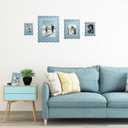 iRahmen 5x7 Wavy Picture Frame Set of 2 - Scalloped Frame Display Picture 4x6 with Mat or 5 x 7 Without Mat, Blue Photo Frame with Tempered Glass for Tabletop Display and Wall Mount