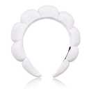 Ayesha Spa Headband for Washing Face Sponge Makeup Headbands Skincare Headband Soft Hair band to Facial Clean Headbands for Women Face wash Skin care Make up Shower (White)