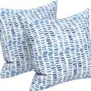 LVTXIII Outdoor Throw Pillows, Decorative Throw Pillows with Inserts, 16"x16" Square Pillows for Bed, Couch, Sofa and Patio Furniture, Set of 2, A Pebble Blue