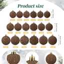 Suzile 36 Pcs Velvet Christmas Tree Ornaments Flocked Christmas Ball Decorations Xmas Balls Handing Ornaments for Xmas Tree Holiday Wreath Garland Birthday Wedding(Brown)