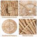 CHI AN HOME 18 Inch Boho Wall Decor Set of 5 Woven Jute Wall Baskets, Boho Wall Art & Decorative Basket Set, Farmhouse Wall Hanging, Handwoven Wall Plates for Living Room, Bedroom 18", 14", 11", 8", 7"