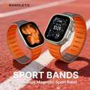 Bandletic Double Sided Magnetic Band Compatible with Apple Watch Bands for Men Women 49mm 46mm 45mm 44mm 42mm, Soft Replacement Loop Strap for iWatch series 11 10 9 8 7 6 5 4 3 2 1, SE3, Ultra 3 2 1