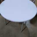 Flash Furniture Elon 4' Round All-Occasion Plastic Folding Event Table, Foldable Portable Banquet Table for Indoor/Outdoor Events, White