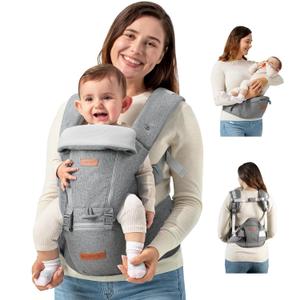 besrey Baby Carrier with Hip Seat Newborn to Toddler, Summer Mesh Front Facing Infant Carrier, Baby Body Holder Chest with Back Support, Front Back Pack with Strap for Men Women Hiking Lumbar Support