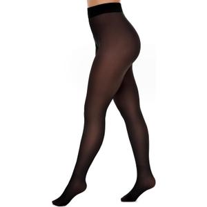 SINOPHANT Fleece Lined Tights for Women, Fake Translucent Warm Pantyhose Sheer Thick Tights for Winter (Medium, Black Sheer-coffee)