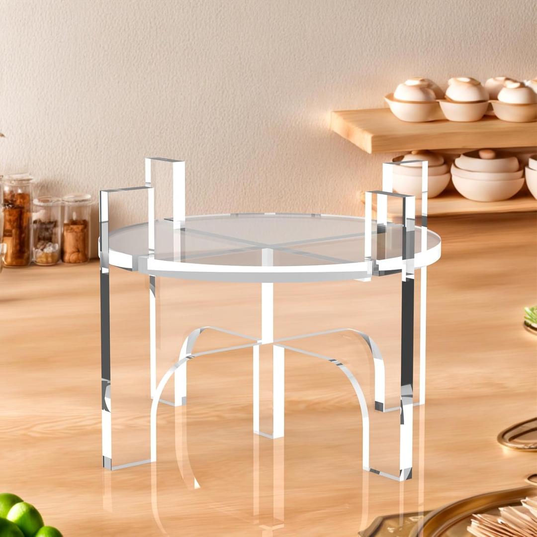 Drink/Beverage Dispenser Stand for Parties & Catering | No Tools Assembly, Interlocking Design | Acrylic Construction Holds 7.87" Dispensers | Sturdy Base for Home, Bars, Events