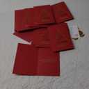easykart labels 20 Christmas Greeting Cards with Gold Foiling Xmas Tree, 6.75 x 4.5 Size, Dark Red Self Paper with Red Envelope with Seal Stickers For Friends, Family and loved Ones