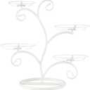 GuangYang Tree Style Tiered Plate Stand, 4 Tier Serving Tray for Party,White Frame