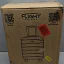 Flight Knight Carry On Suitcase 18x14x8" Hardside Built In TSA Lock & USB Port Lightweight Luggage Silent Double Spinner Wheels Maximum Underseat Carry-On Bag For American & United Approved Airlines (Blue/Tan)