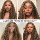 Limerence Brown Highlight Curly Wig for Women 26Inch Long Curly Synthetic Middle Part Wig Natural Looking Hair Replacement Curly Wigs for Daily Party Use