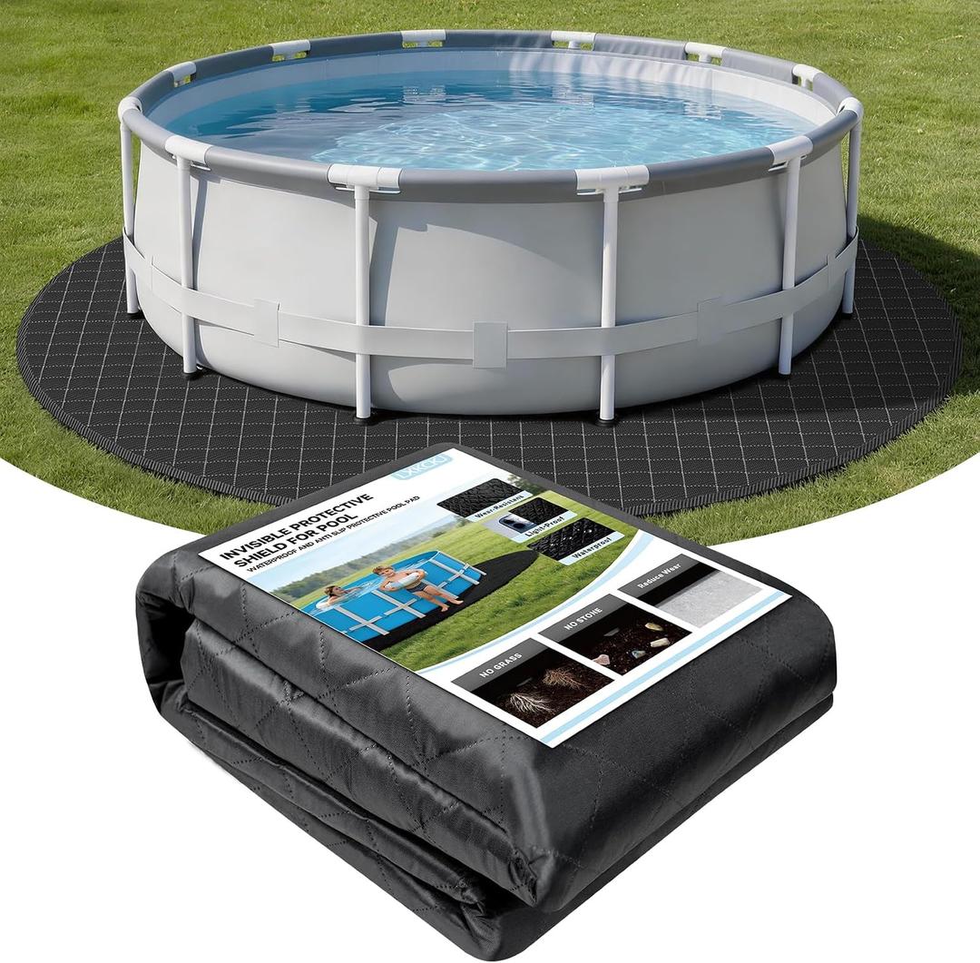 LXKCKJ 15FT Round Pool Pads for Above Ground Pool, Protects Pool Liner, Heavy Duty Puncture Resistant Fabric Pool Mats for Pool Bottom - Prevents Punctures - Weed Barrier - Extends Liner Life