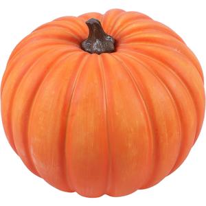 Artificial Pumpkin Orange Realistic Foam Pumpkin Fall Decor Fake Fruit Vegetable for Harvest Thanksgiving Party Christmas Decoration,(Size:11.8W x 9.8H)