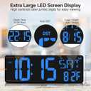 XREXS Large Digital Wall Clock WiFi Sync, 16.5 in Large Display Wall Clock with Temperature/Date/Week, LED Big Digital Timer Clock with Remote Control, Alarm Clock for Home and Office, Auto-dimming