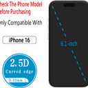 (2 Pack) Designed for iPhone 16 Tempered Glass Screen Protector, Full Coverage, Anti Scratch, Bubble Free